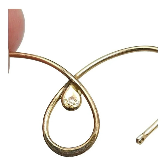 Avon Diamond Pendant Modernist Gold Tone Vintage Just Needs Chain - Picture 5 of 6